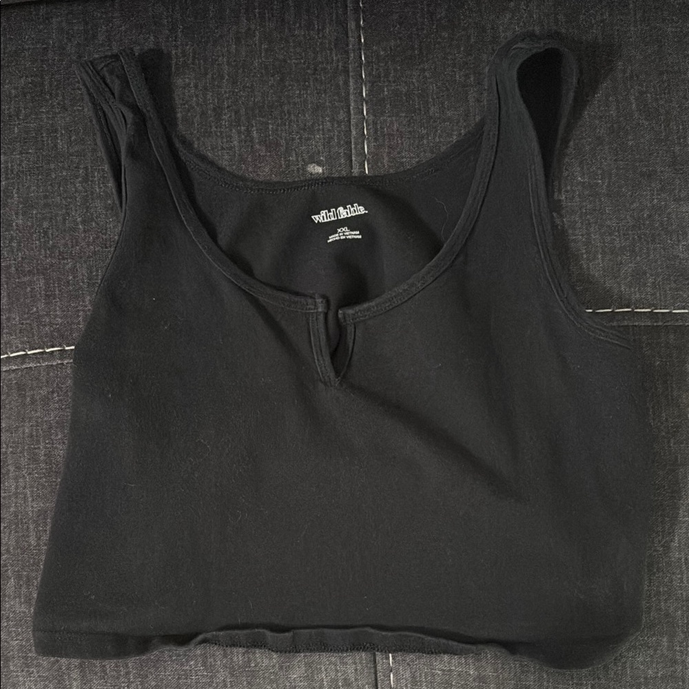 Wild Fable Black Crop Tank Top